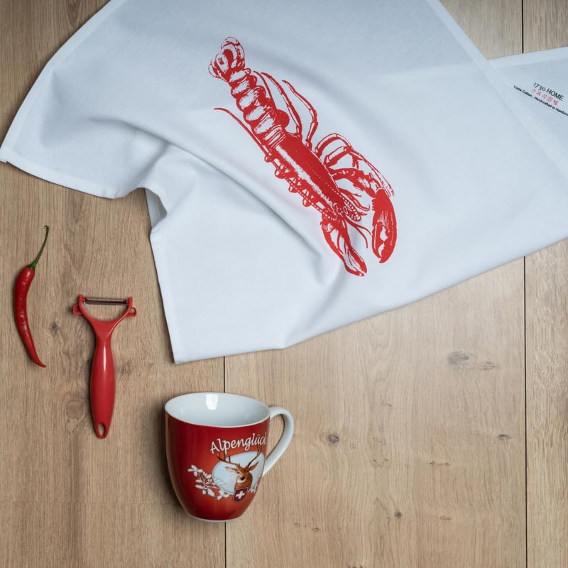 17;30 HOME Tea Towel 100% Cotton Vintage Lobster Eco Friendly