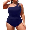 Aqua Eve Plus Size One Piece Swimsuit One Shoulder Bathing
