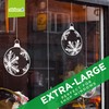 Christmas Window Stickers - Xmas Snowflake Hanging Bauble Window Cling