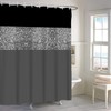 ASDCXZ Shower Curtain Glitter 180x200 cm, Modern Black Grey Glitter