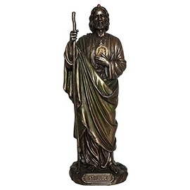 US 8.25 Inch Saint Jude Cold Cast Decorative Figurine, Bronze Color