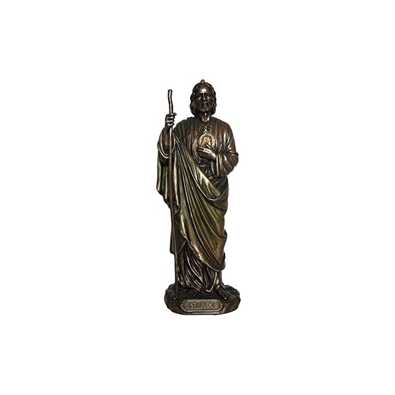 US 8.25 Inch Saint Jude Cold Cast Decorative Figurine, Bronze