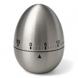 MIJOMA Kitchen Timer | 60-Minute Timer | Versatile Shapes & Colours | Egg Timer & Countdown Timer | Precise Mechanical Timer for Cooking, Baking & Household (Stainless Steel)