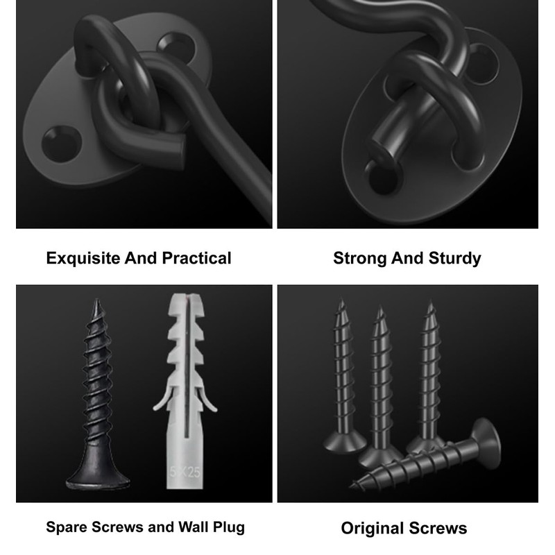 TOPYWMSP Hook and Eye Latch 1pcs 8 Inch Black Stainless