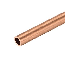 sourcing map Copper Round Tube Straight Pipe Hose 7 mm OD with Ductility 1 mm Wall Thickness 300 mm Length Weather Resistance