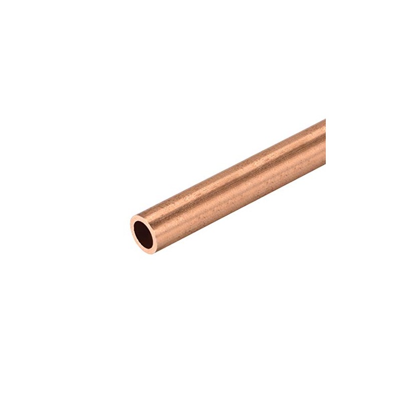 sourcing map Copper Round Tube Straight Pipe Hose 7 mm