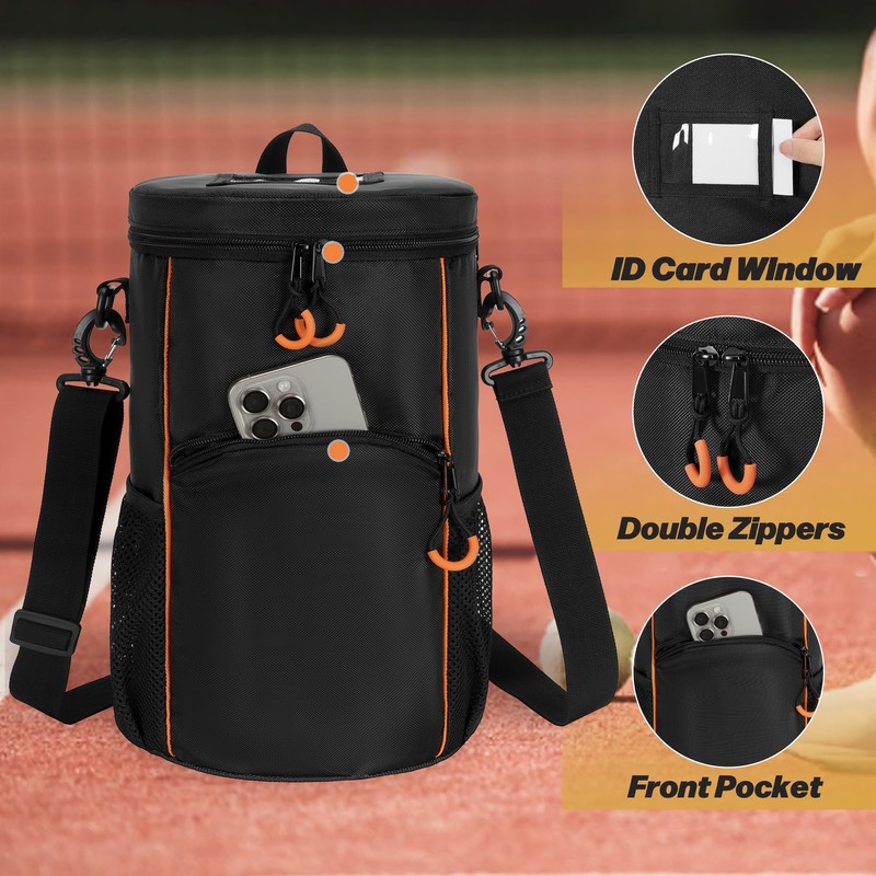 DSLEAF Tennis Ball Bag with Sturdy Bottom, Baseball & Lacrosse