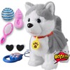 Walking Barking Singing Husky Puppy Toy, Repeats What You Say,