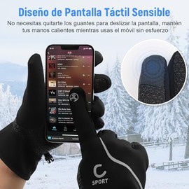 Guantes de Invierno, Guantes para Fro Impermeables y Trmicos con Forro Grueso, Antideslizantes y Ajustables para Hombres y Mujeres, Guantes para...   