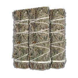 ESPOIR & AMOUR Blue Sage - 3 Spiritual Smudge Sticks for Smudging, Healing and Ritual | Hand-Tied Desert Sage Sticks to Cleanse Negativity | Sustainably Harvested 4 Inch Sticks