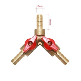 Y Shape Ball Valve 3 Way Shut Off Ball Valve 3/8"-10 mm Y 3-Way Shut Off Ball Valve Fitting Hardware Accessories Including 3 x Valve Clamp