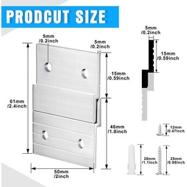 French Cleat Picture Hanger French Cleat Picture Hanger Set,4Pairs Aluminum Z Clips Interlocking Wall Mounting Bracket Kit,Aluminum Z Hanger,Interlocking Wall Mounting Bracket Aluminum Z Bar Hanger