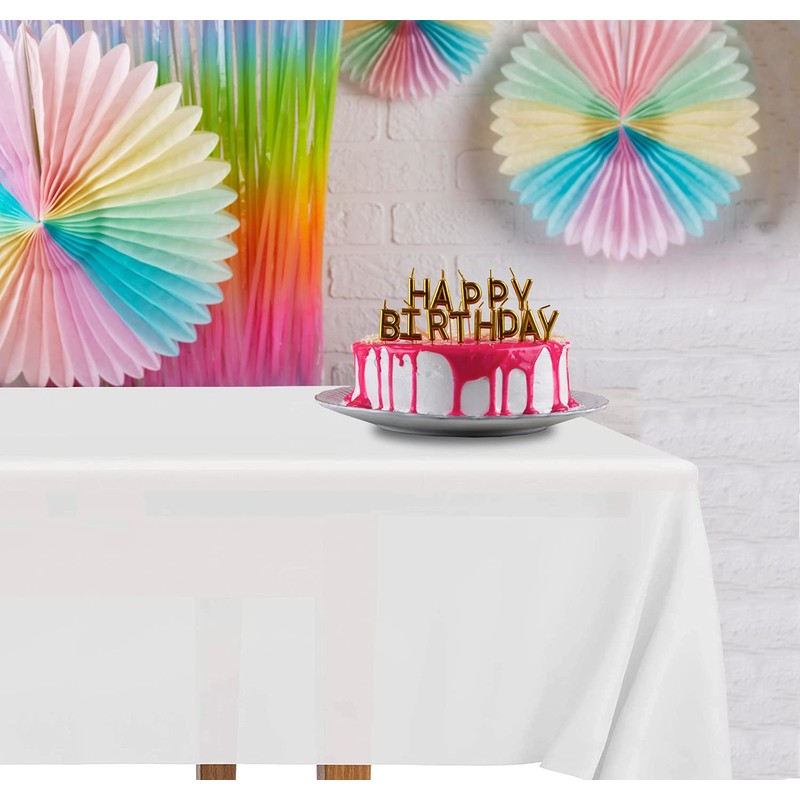 DecorRack 2 Rectangular Tablecloths BPA-Free Plastic, 54 x 108 inch,