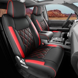 yotruth Custom Fit Seat Covers for 2014-2021 Toyota Tundra CrewMax & Double Cab, Waterproof Faux Leather Car Seat Protectors, Compatible with SR5 Limited TRD Platinum 1794 Edition