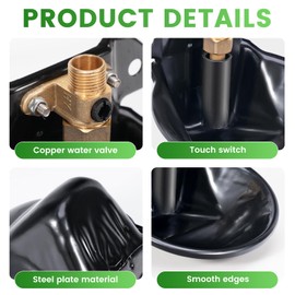 Automatic Goat Waterer Livestock Waterer for Sheep Goat Water Bowl Auto Sheep Drinking Bowl Water Trough Livestock Watering System for Pig Sheep Dog Piglet Poultry