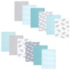Luvable Friends Hudson Baby Flannel Burp Cloths 12pk, Soft Elephant