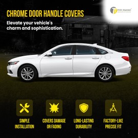 Trim Illusion Snap On Chrome Car Door Handle Cover Trim Accessories Compatible with Honda Accord 2018-2023 No Smart Key, DH293