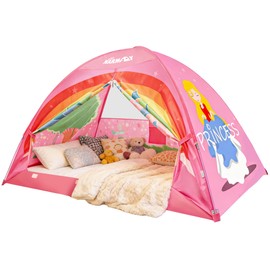NARMAY Princess Castle Bed Tent for Kids, Twin Size Canopy Play Tent for Toddler Girls, Indoor Playhouse Sleeping Canopy with Dreamy Design