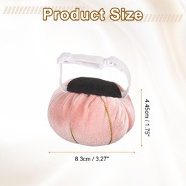 sourcing map Wrist Pin Cushion Wristband Sewing Pincushion Polyester Pin Holder Wearable Pumpkin Shaped Needles Wristband with 100 Head Needles for Sewing Quilting DIY Crafts, Pink