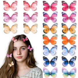 20Pcs Butterfly Hair Clips, TODDER Small Rhinestones Colorful Butterfly Clips for Women and Girls Y2k Fairy Hair Accessories for Themed Party, Prom, Birthday, Wedding