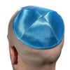 Satin 20 cm Sky Blue Kippah Jewish Cap Judaica Kipa
