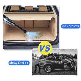 LUCKYERMORE Car Vacuum Cordless, 6000Pa Powerful Suction Mini Vacuum with Washable HEPA Filter, Wet and Dry Hand Vacuum Rechargeable