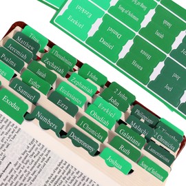 Green Bible Tabs - Chapter Tabs for Scripture Study, Fits KJV/NIV/ESV for Men & Women's Devotional Use (90 Tags)
