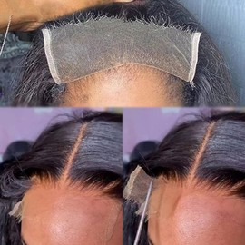 Derun 5x5 Real HD Lace Closure Human Hair 0.12MM Ultra-thin Invisible Swiss Transparent Lace Straight Brazilian Hair Free Part Pre Plucked with Baby Hair Only Piece Natural Black (20 Inch,5×5-Straight)