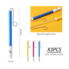 3 Piece Sliding Pipe Instruments, Plastic Flutes with Sliding Stainless Steel Pull Rods, Ideal Instrument for Beginners, Kids Gift, Birthday Gift