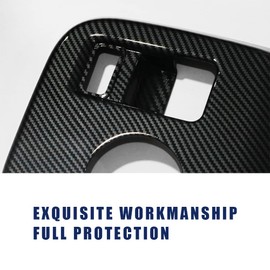 AOSKonology for Mach E Center Console Gear Shifter Panel Cover Trim Accessories,Gear Panel Decorative Cover ABS Material Compatible with 2021 2022 2023 Mustang Mach E Accessories (Carbon Fiber)