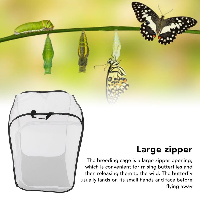 Butterfly Cage Seedling Transparent Breeding Cage Good Ventilation Collapsible Mesh