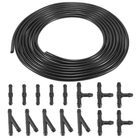 X AUTOHAUX Windscreen Washer Hose 5 m Car Windscreen Wiper Water Hose Repair Kit with 15 Pieces Hose Connector