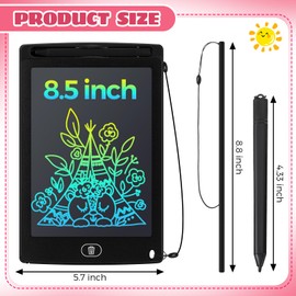 Zhehao 32 Pieces LCD Writing Tablet Doodle Board Electronic Toy 8.5 Inch Colorful Doodle Board LCD Erasable Drawing Pad Reusable Writing Pad Toys for Girls Boys(Black)
