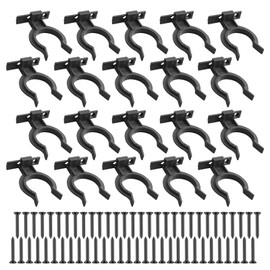Pack of 20 Skirting Board Clips, Kitchen Pedestal Mounting Clips for Skirting Board Kitchen Clips Clips, Plastic Brackets Skirting Plate Holder for Kitchen Feet Kickboard 32-36 mm, with 60 Screws