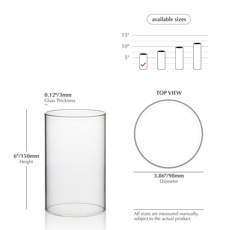 WGVI Hurricane Candle Holder Sleeve, Wide 4", Height 6", 2
