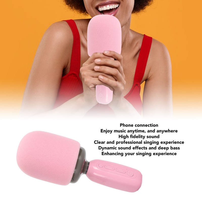 Bluetooth Microphone Clear Sound Phone Connection Wireless Karaoke Mic Speaker