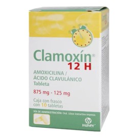 Clamoxin 12h Tabletas 875 Mg/125 Mg, 10 Tabletas