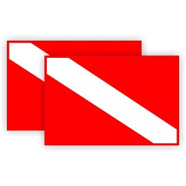 Unbranded (2) Scuba Diving Gear Flag Stickers | Dive Flags Decals Labels | Diver Down