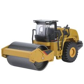 Dilwe Bulldozer Roller Train Toy, Road Roller Model, Alloy Road Roller Model Building Construction Car Vehicle Toy for Children