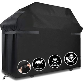 BBQ Cover Waterproof Heavy Duty - Weather Resistant, UV & Fade Resistant Outdoor Rip-Proof Large Barbecue Covers With Adjustable Straps For Weber BBQ, Char Broil, Gas Grill
