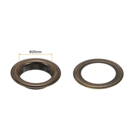 sourcing map 20pcs Grommet Eyelets 25mm Metal Grommet Kit for Shoes Clothes Leather Fabric Belt DIY, Bronze