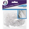 Primes DIY White Plastic Curtain Hooks for Door Curtain, Window