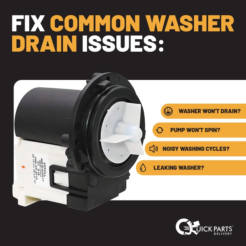 Quick Parts Delivery 4681EA2001T Washing Machine Drain Pump, Replacement for