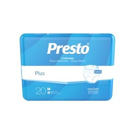 Presto Plus Underwear, Medium, 32"-44" (Case of 80)