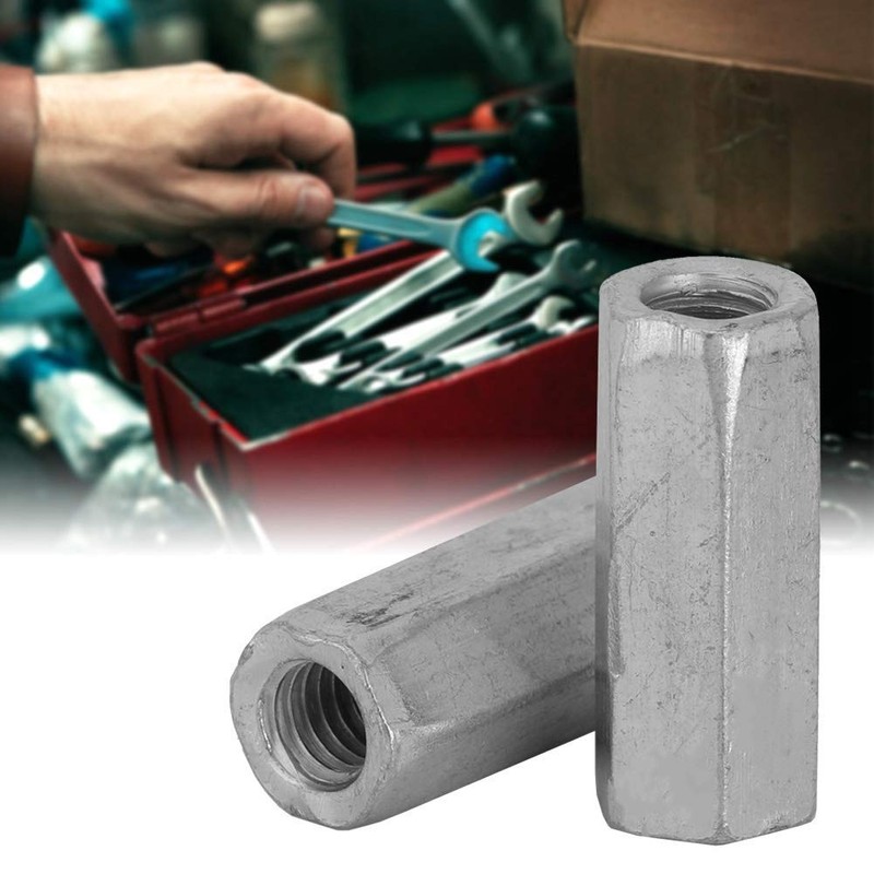10pcs M6 Long Rod Nut, Hex Coupling Nut Female Thread