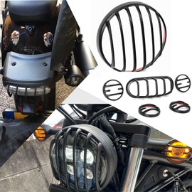 Midimttop Front Headlight Grill Cover Front Rear Turn Signal Headlamp Lens Lights Covers Indicator Guard fit for Ho&nda Rebel CMX 250/300/500 2021 2022 2023 2024 (1 Set-6 PCS)