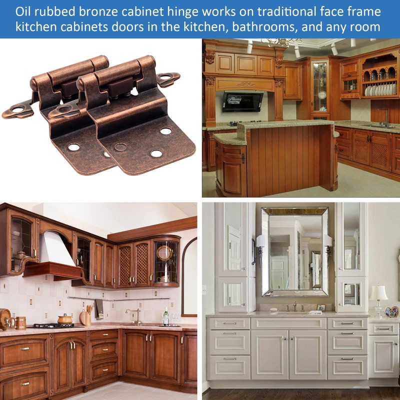 3/8 Inset Cabinet Hinges Oil Rubbed Bronze,50 Pack (25 Pairs)