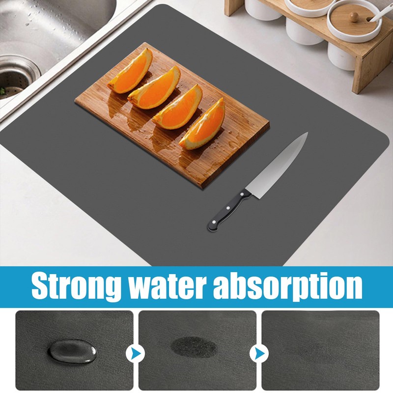 DARENYI 2 Pack Dish Drying Mats 16"x12" Super Absorbent Draining