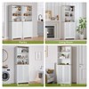 Smart FENDEE 66" Tall White Bookcase with Storage Cabinet, Wooden