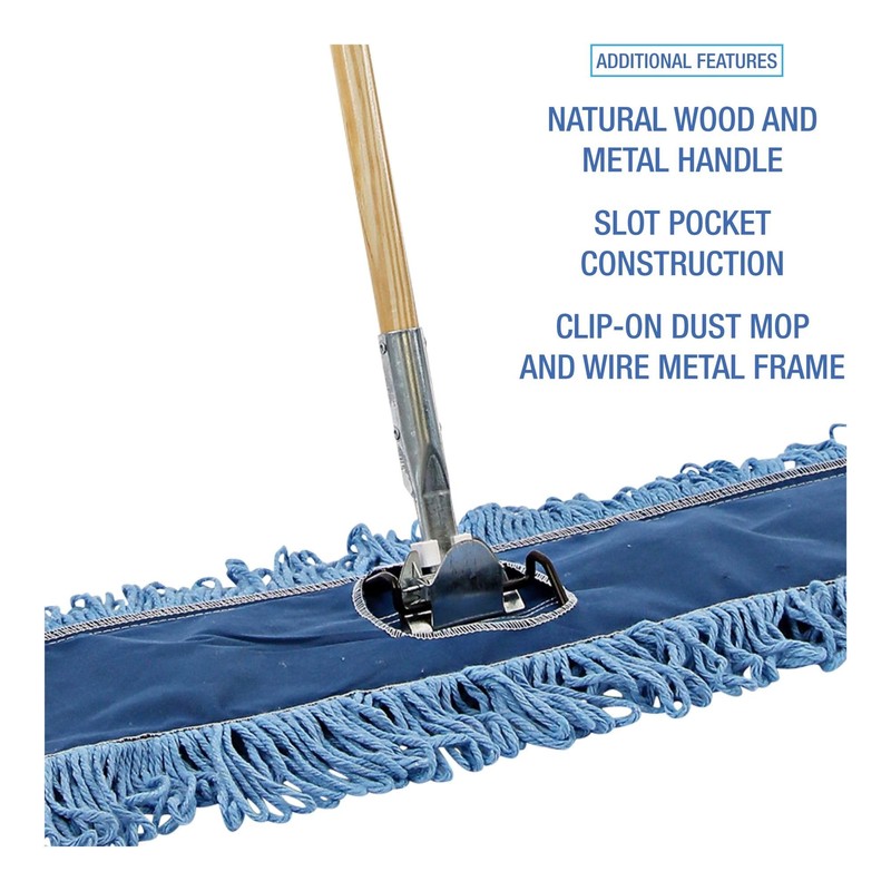 Boardwalk HL365BSPC Looped-End Dust Mop Kit 36 x 5 60-Inch